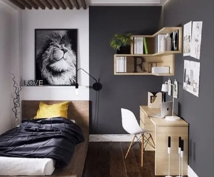 Kamar Kost 3x3 Bergaya Monokromatik